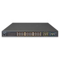 PLANET GS-5220-24PL4XR L2+ 24-Port 10/100/1000T 802.3at PoE+ 4-Port 10G SFP+ Managed Switch with Redundant Power System